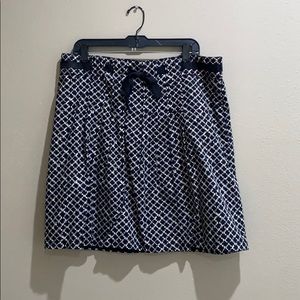 Ann Taylor Loft Cotton Skirt Black/White Bow Sz 14